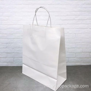 Beg Kertas Kitar Semula Logo Kustom Dengan Pemegang Tali